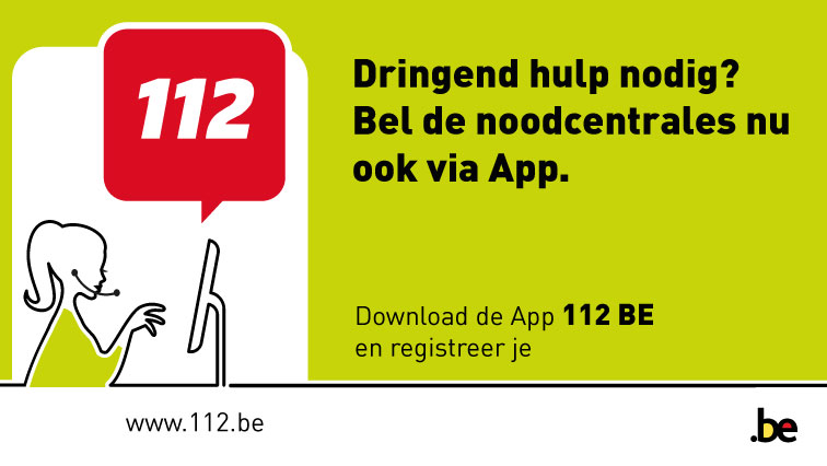 Sneller hulp met de applicatie 112 BE Sneller hulp met de applicatie 112 BE